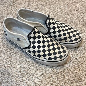 Vans Classic Slip-On Checkerboard Black and White Sneakers